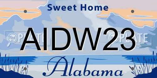 AIDW23 Alabama License Plate