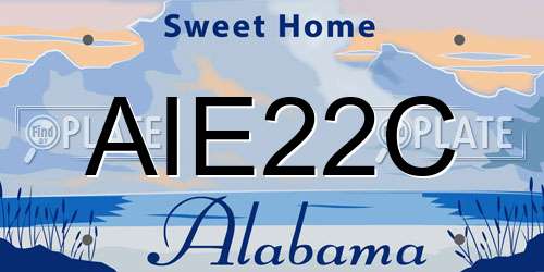 AIE22C Alabama License Plate