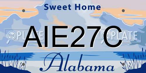 AIE27C Alabama License Plate
