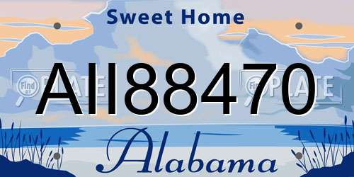 AII88470 Alabama License Plate