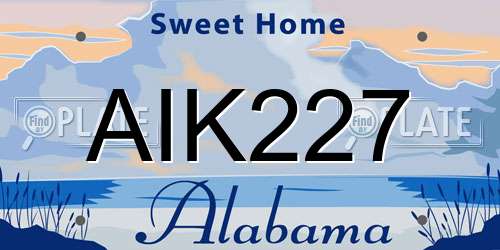 AIK227 Alabama License Plate