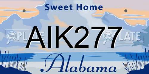 AIK277 Alabama License Plate