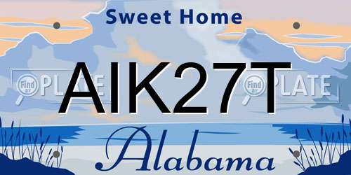 AIK27T Alabama License Plate