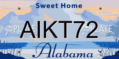 AIKT72 Alabama License Plate