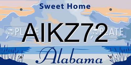 AIKZ72 Alabama License Plate