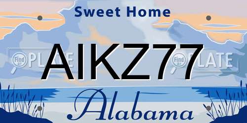 AIKZ77 Alabama License Plate