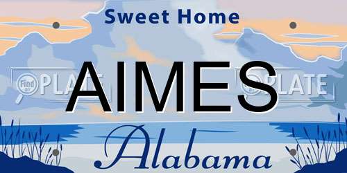 AIMES Alabama License Plate