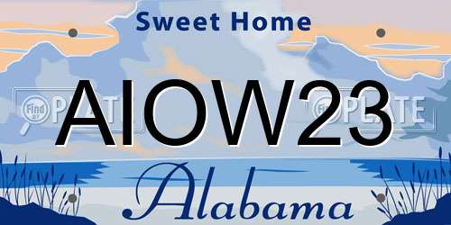 AIOW23 Alabama License Plate