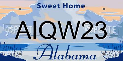 AIQW23 Alabama License Plate
