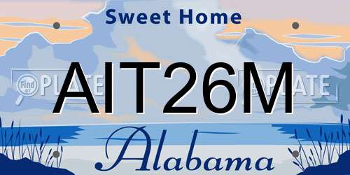 AIT26M Alabama License Plate