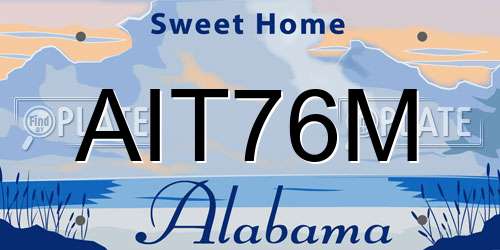 AIT76M Alabama License Plate