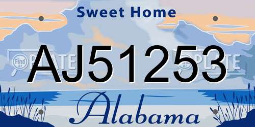 AJ51253 Alabama License Plate