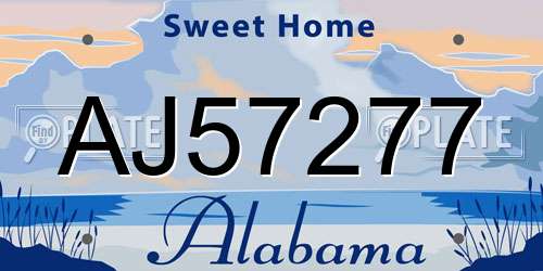 AJ57277 Alabama License Plate