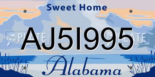 AJ5I995 Alabama License Plate
