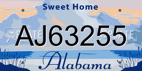 AJ63255 Alabama License Plate
