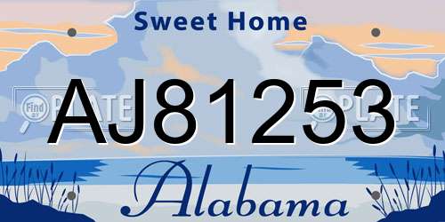 AJ81253 Alabama License Plate