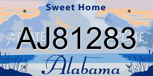 AJ81283 Alabama License Plate