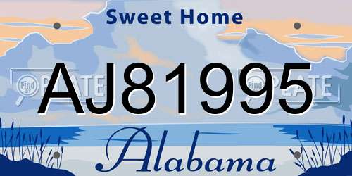 AJ81995 Alabama License Plate
