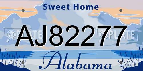 AJ82277 Alabama License Plate