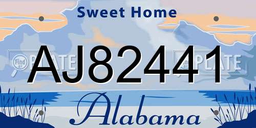 AJ82441 Alabama License Plate