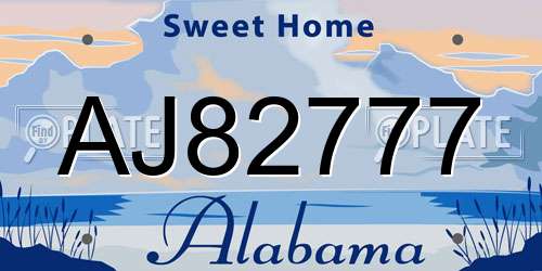 AJ82777 Alabama License Plate