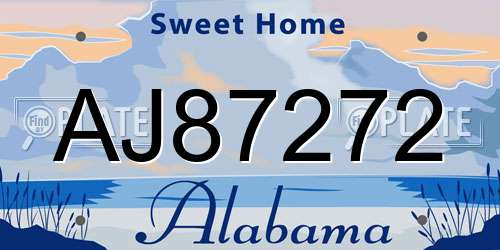 AJ87272 Alabama License Plate