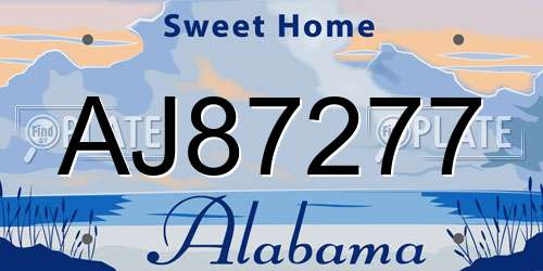 AJ87277 Alabama License Plate