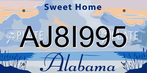AJ8I995 Alabama License Plate