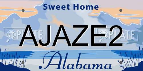 AJAZE2 Alabama License Plate