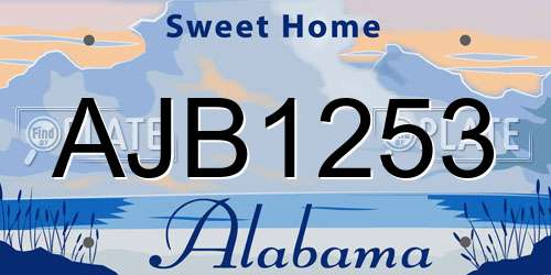 AJB1253 Alabama License Plate