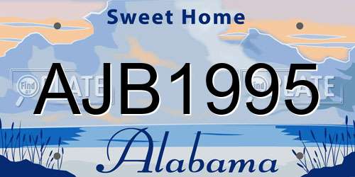 AJB1995 Alabama License Plate