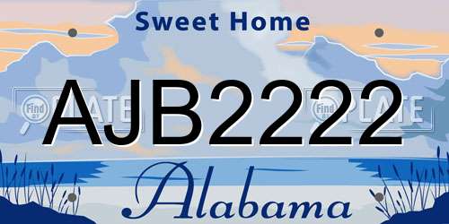 AJB2222 Alabama License Plate
