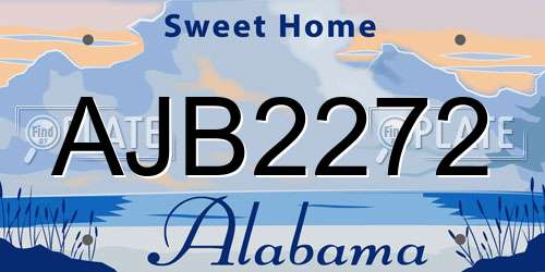 AJB2272 Alabama License Plate