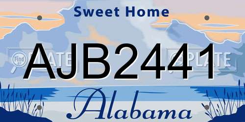 AJB2441 Alabama License Plate