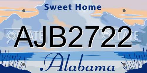 AJB2722 Alabama License Plate