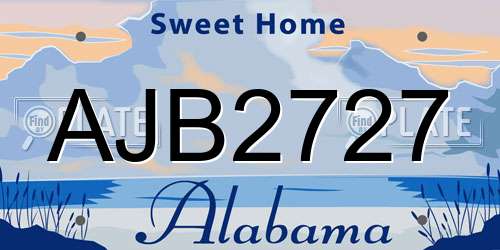 AJB2727 Alabama License Plate