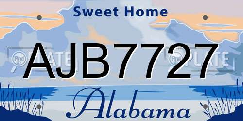 AJB7727 Alabama License Plate