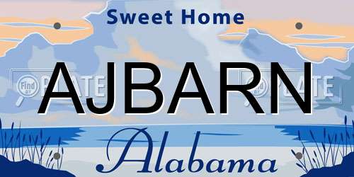 AJBARN Alabama License Plate