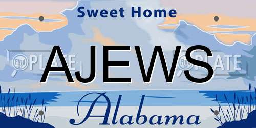 AJEWS Alabama License Plate