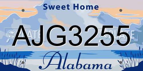 AJG3255 Alabama License Plate