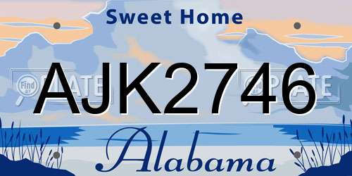 AJK2746 Alabama License Plate