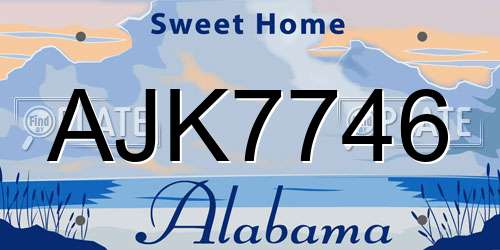 AJK7746 Alabama License Plate