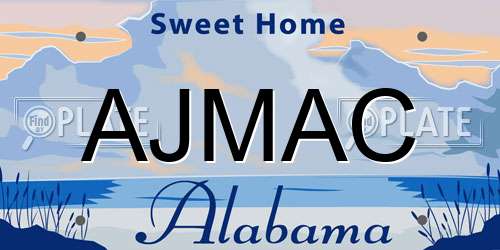 AJMAC Alabama License Plate