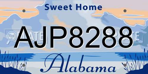 AJP8288 Alabama License Plate