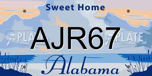 AJR67 Alabama License Plate