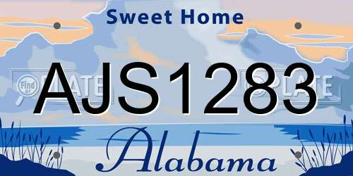AJS1283 Alabama License Plate