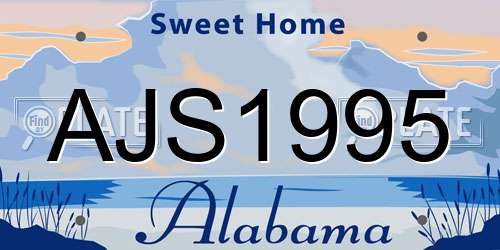 AJS1995 Alabama License Plate