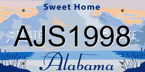 AJS1998 Alabama License Plate
