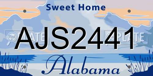 AJS2441 Alabama License Plate