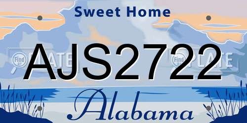 AJS2722 Alabama License Plate